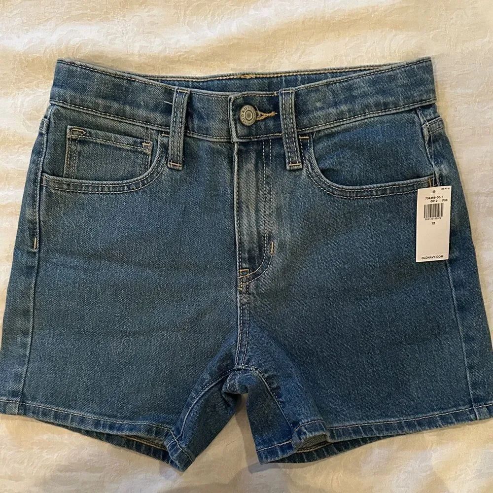 Old Navy Kids Blue Denim Jeans Shorts High Rise Size 12
